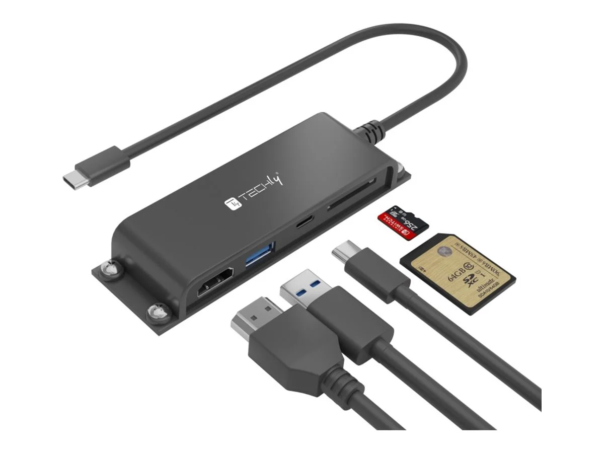 EFB Techly 5-in-1 Type-C Adapter