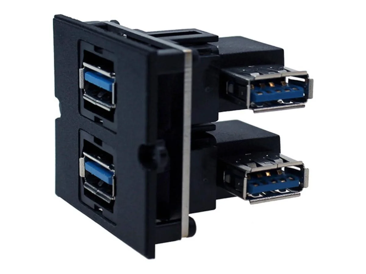 BACHMANN Rahmen 2xUSB 3.0 90 Abgang