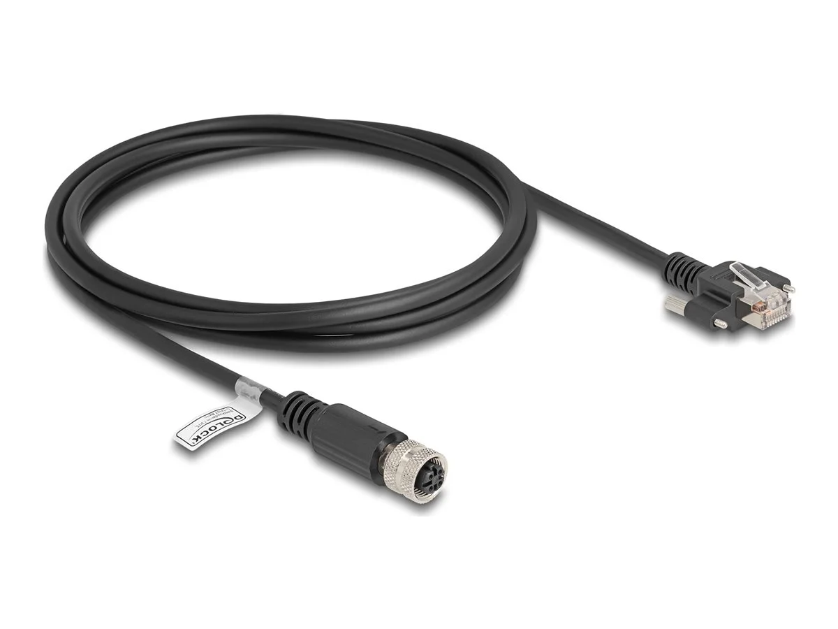 DELOCK M12 Kabel D-kodiert 4 Pin 2 m