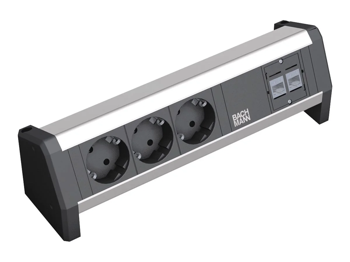 BACHMANN DESK 3x Schutzkontakt 2x CAT6