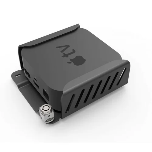 Apple TV Security Mount 4TH 4K 1-2ND Gen 2018-21+CABLE Lock BLK