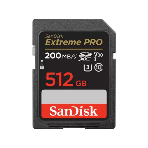 Extreme Pro 512GB SDXC Memory Card 200MB/S 140MB/S Uhs-I CL 10