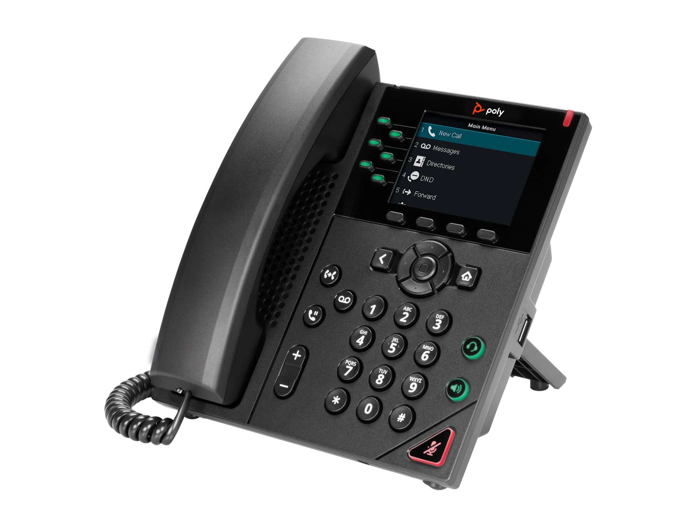 HP Poly VVX 350 6-Line IP Phone and PoE