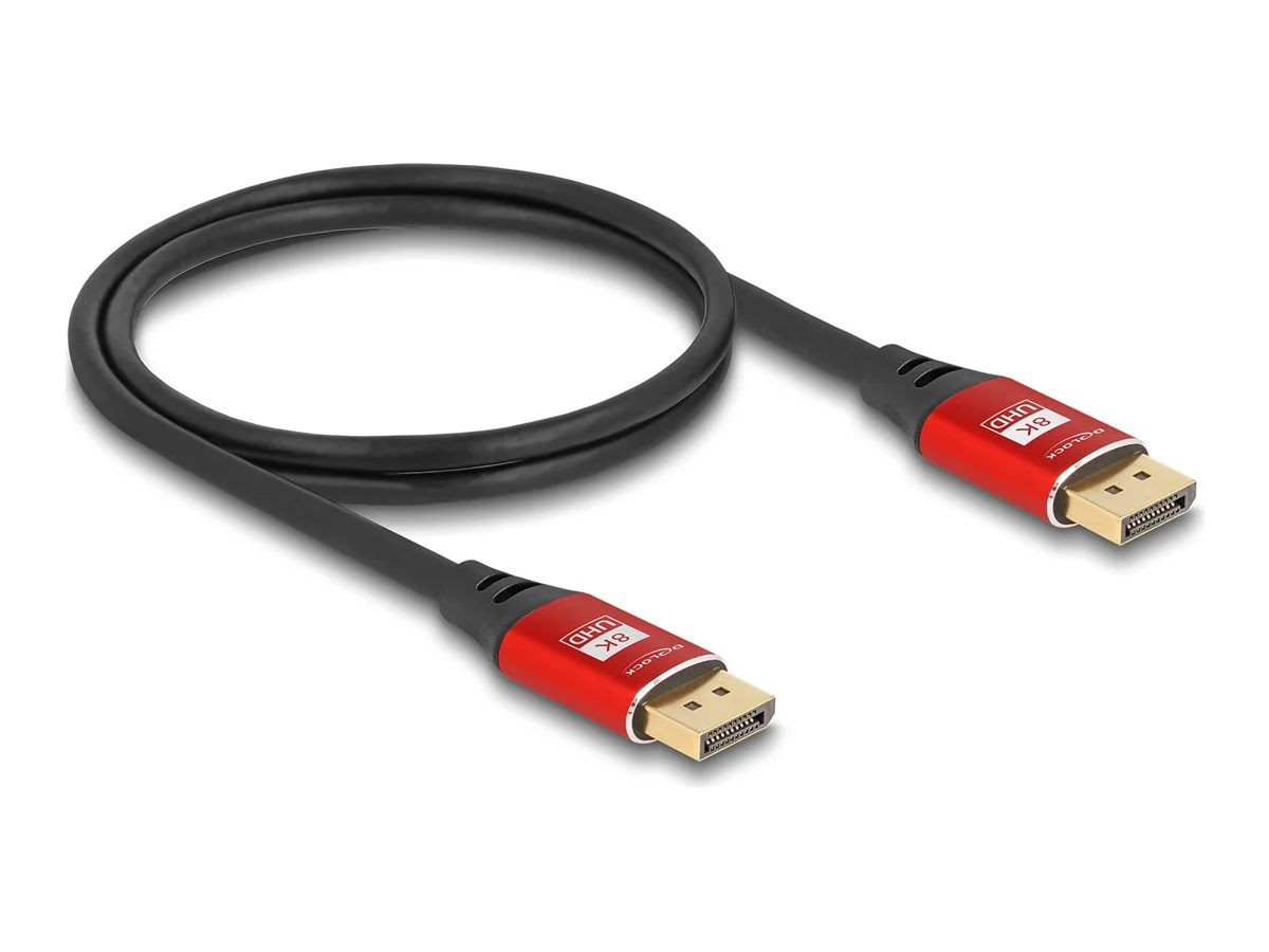 DELOCK DisplayPort Kabel 8K 60Hz 1m rot