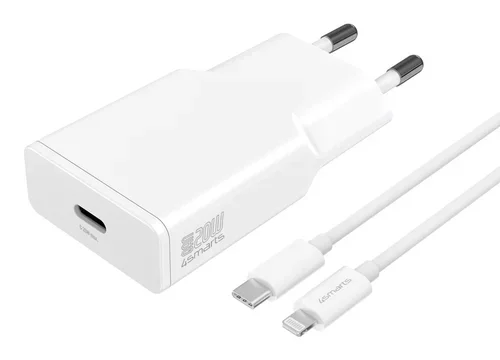 Ladeger. PDPLUGSLIM20W 1C/USB-C Lightning Kabel 15M Wei
