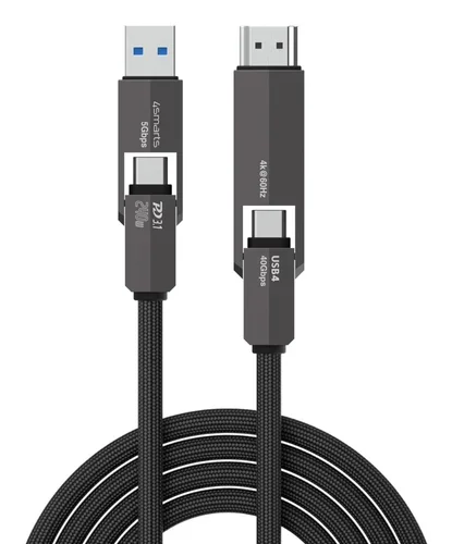 USB4 HDMI Kabel Combocord 240W 1.5M Schwarz