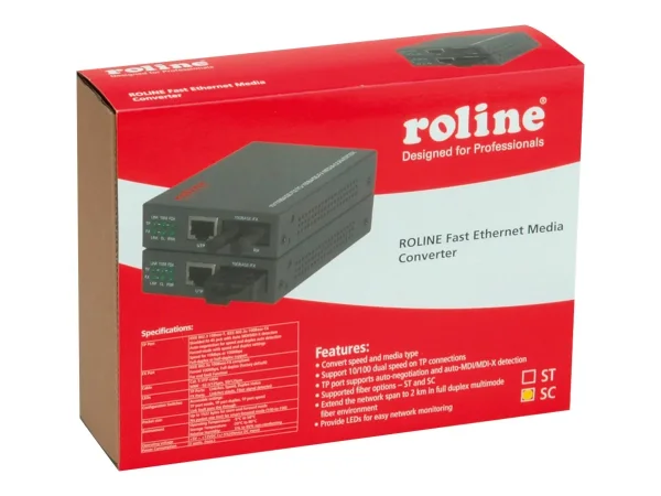 ROLINE Fast Ethernet Konverter RJ-45 SC