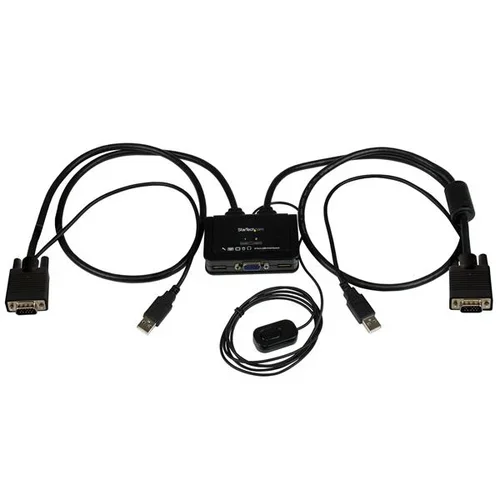 2PORT Cable KVM With VGA USB And Remote Switch Button