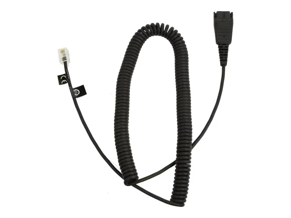 JABRA QD to RJ10 coiled 0.5-2meters