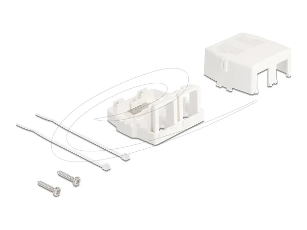 DELOCK Keystone Leergehäuse 2 Port mit m