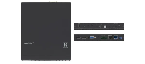 VP-428H2 – 4K60 4:4:4 HDCP 2.2 DisplayPort, HDMI und VGA Auto-Switcher/-Scaler und PoE Provider über HDBaseT