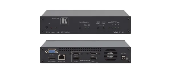 VM-114H – 2x1:4 HDMI/Twisted Pair (DGKat) Umschalter und HDMI-Verteilverstärker mit RS-232 und IR