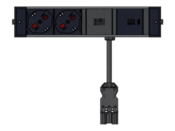 BACHMANN DESK RAIL 2xP40 1xUSB C 30W