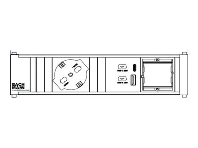 BACHMANN CONI 1xP40 1x USB A&C 22W 1xCM