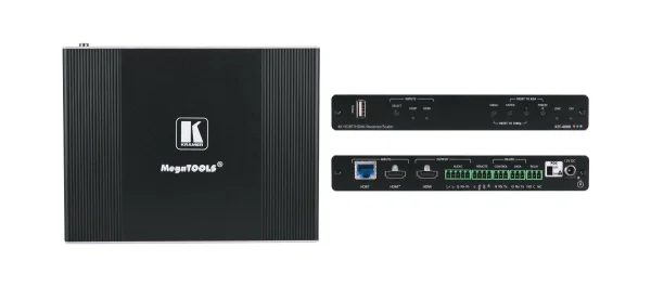 KIT-401/US-D(W) – 4K Auto−Switcher/Scaler Kit over Long−Reach HDBaseT - with white US-D size wall-plate frame