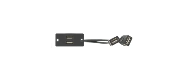 WU-2AA (B) – Wall Plate Insert - 2 x USB 2.0 (A/A) - Black
