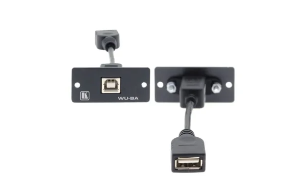 WU-BA (B) – Wall-Plate Einsatz mit USB-B / USB-A Durchgangsverbinder - schwarz