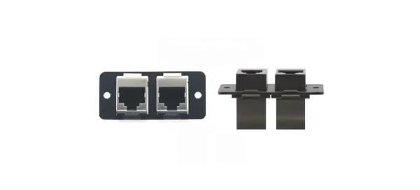 W4545 (B) – Wall-Plate Einsatz für doppelten Ethernet Anschluss - schwarz