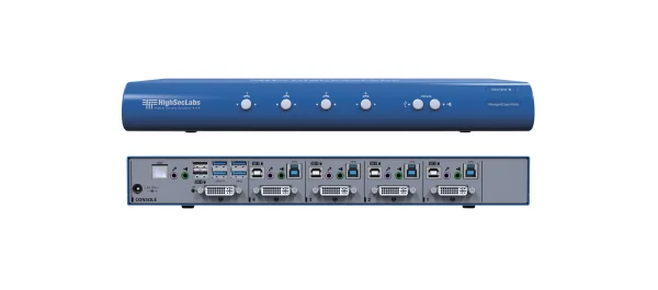 SK41DU-N – HighSecLabs 4−Port 4K30 UHD DVI−I KVM Switch with sUSB