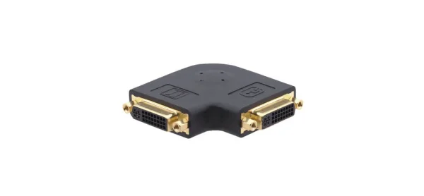 AD-DF/DF/RA-FLAT – DVI−I Kupplung auf DVI−I Kupplung Adapter im 90° Winkel - flach (Gender Changer) 10er Packung