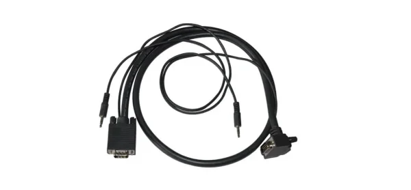 C-GMA/GMA(90)-3 – VGA + Stereo-Audio Anschlusskabel mit einem 90 Grad nach unten abgewinkelten HD15-Stecker - 0.9 m