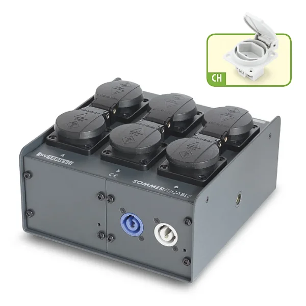 Schukoverteiler 6fach, powerCON