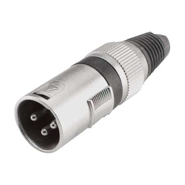 XLR-Kabelstecker 3-pol mit Metallkappe
