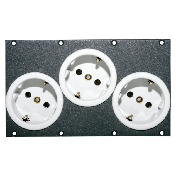 SYSBOXX Frontblech 2HE, 4BE, 3xSchuko