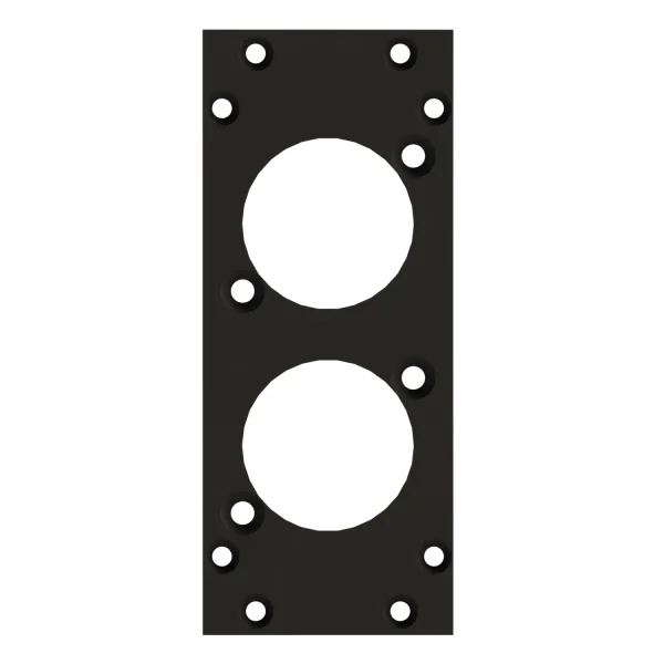 SYSBOXX-Frontblech 2HE 1BE 2xD-Typ