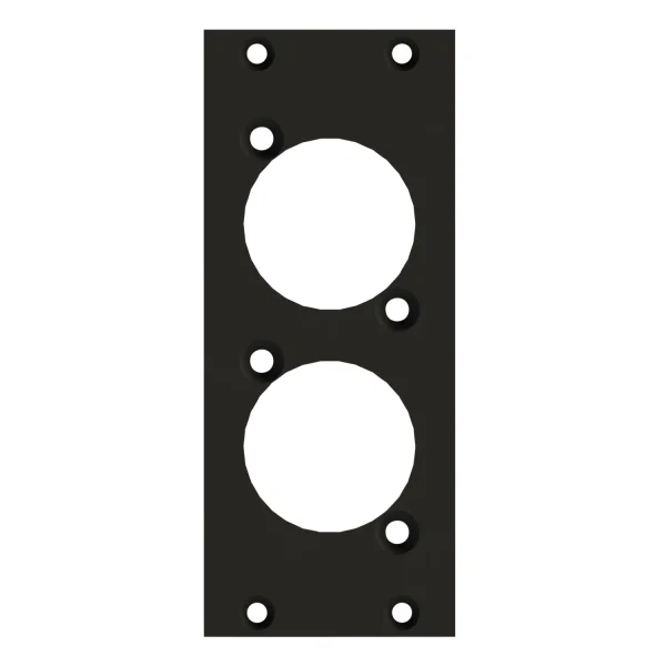 SYSBOXX-Frontblech 2HE 1BE 2xD-Typ 0°