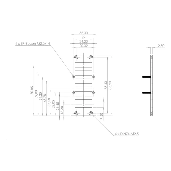 SYSBOXX-Frontblech 2HE 1BE EUROBLOCK