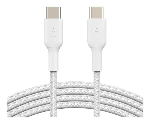 USB-C TO USB-C BRAIDED PVC WHITE 1M TWIN PACK
