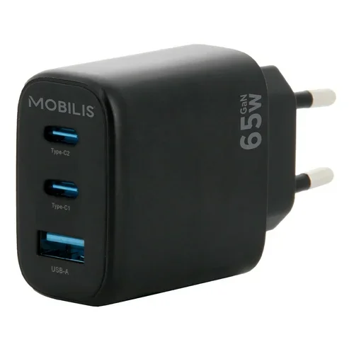 WALL CHARGER - 65W - 2 USB C + 1 USB A - GAN