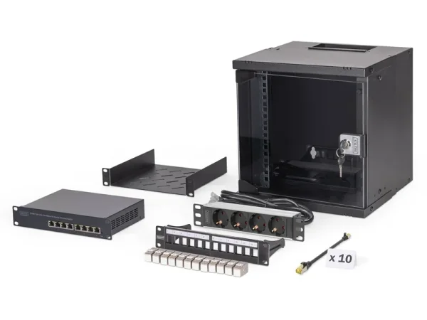 DIGITUS 25,4cm Netzwerk-Set 6HE Wandgehä