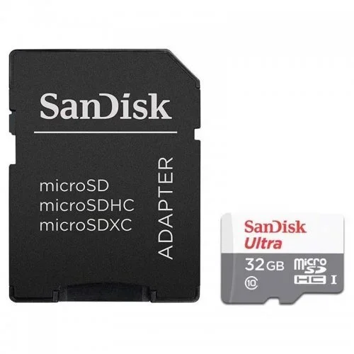 32GB SANDISK ULTRA MICROSDHC + SD ADAPTER 100MB/S CLAS 10 UHS-I