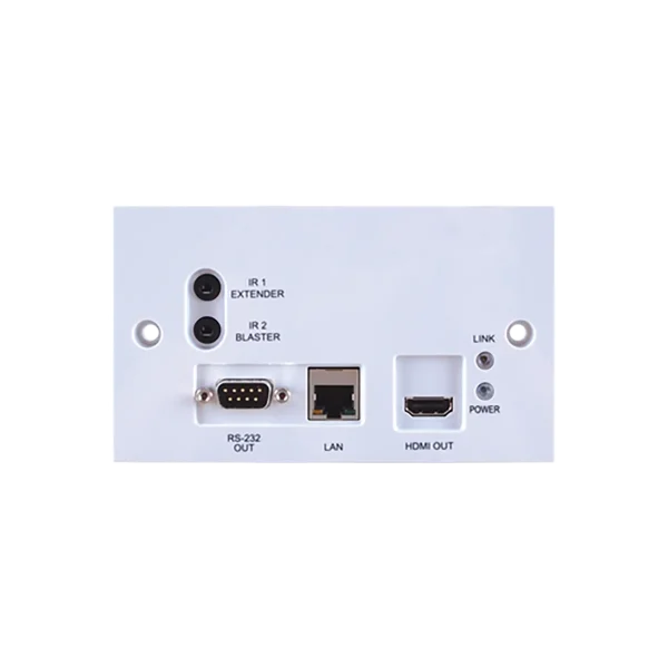 4K60 (4:2:0) HDMI over HDBaseT Wallplate Receiver with IR, RS-232, PoC (PD) & LAN (2 Gang UK)