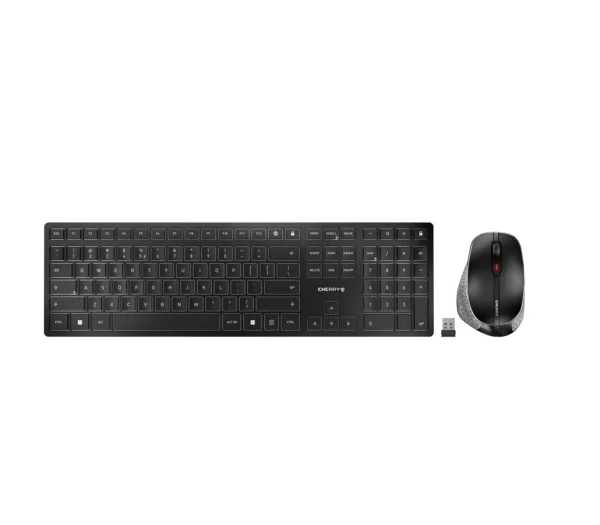 CHERRY Desktop DW 9500 SLIM [ES] WL AES black/grey BT  Lithium Akku - wochenlange Nutzung ohne Aufladung