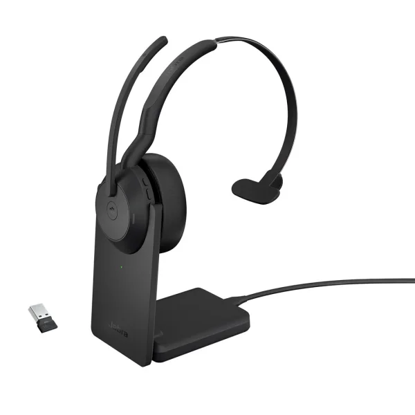 Jabra Headset Evolve2 55 Link 390a MS Mono mit Ladestation