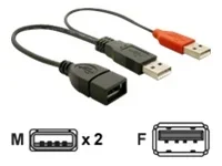 DELOCK Kabel USB Y 2x USB-ST >USB-Buchse