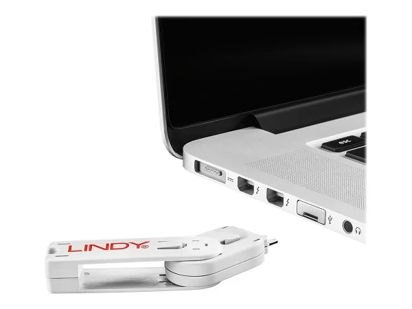 LINDY USB Portschloesser 4xWEISS+key