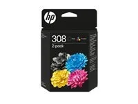 HP 308 Black/Tri-Color Ink Cartridge Com