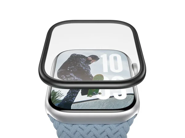 PanzerGlass Screen Protector w. Black Metal Frame Apple Watch 2025 42mm