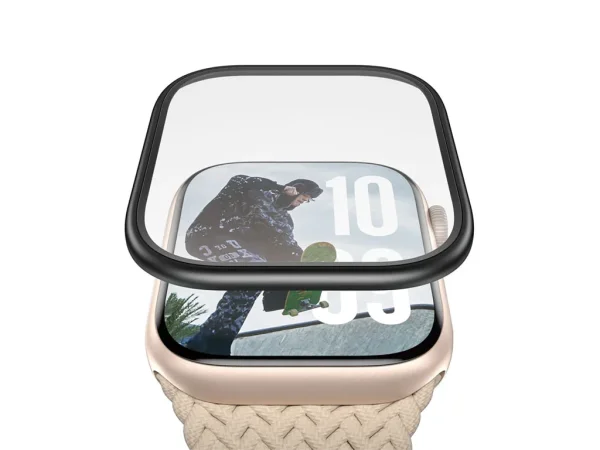 PanzerGlass Screen Protector w. Black Metal Frame Apple Watch 2025 46mm