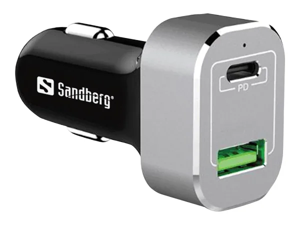 SANDBERG Car Charger USB-C PD+QC3.0 63W