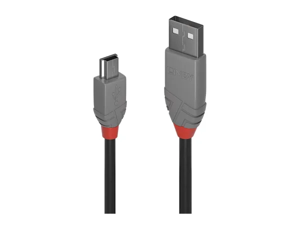 LINDY 2m USB 2.0 A/Mini-B Anthra Line