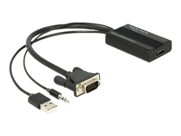 DELOCK Adapter VGA + Audio zu HDMI Kabel