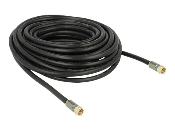 DELOCK Kabel F > F RG-6/U 10m schwarz
