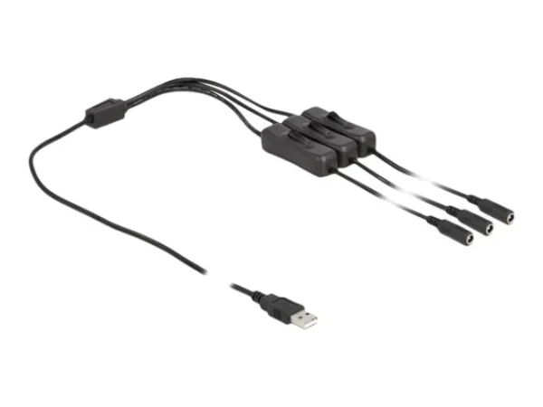 DELOCK Kabel USB Typ-A Stecker zu 3xDC