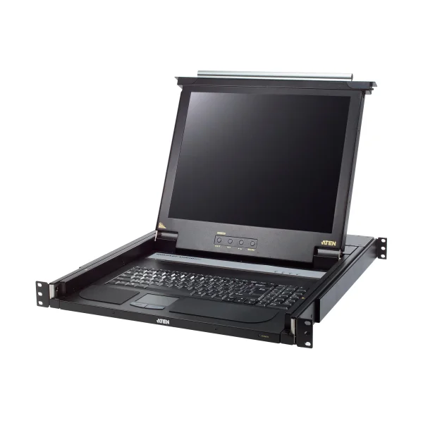 ATEN CL1000M DE Single Rail 17"-LCD-Konsole, 19" 1HE, DE-Layout (PS/2-USB, VGA)