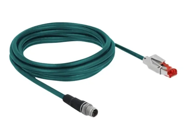 DELOCK M12 8Pin X-kodiert zu RJ45 PVC 3m